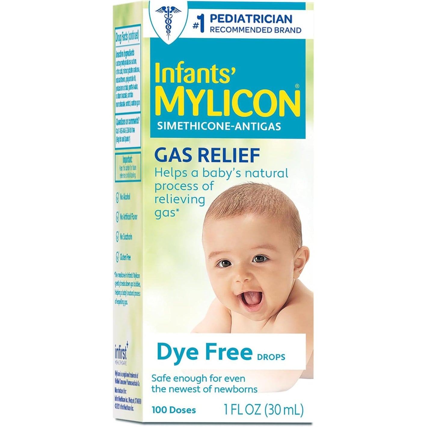 MYLICON Infants Gas Relief Drops for Infants and Babies, Dye Free Formula, 1 Fluid Ounce