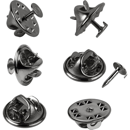 JANYUN 120 Pairs Butterfly Clutch Tie Tacks Pin Back Replacement with 8mm Length 4mm Width Blank Pins for Craft Making (4mm, Silver)