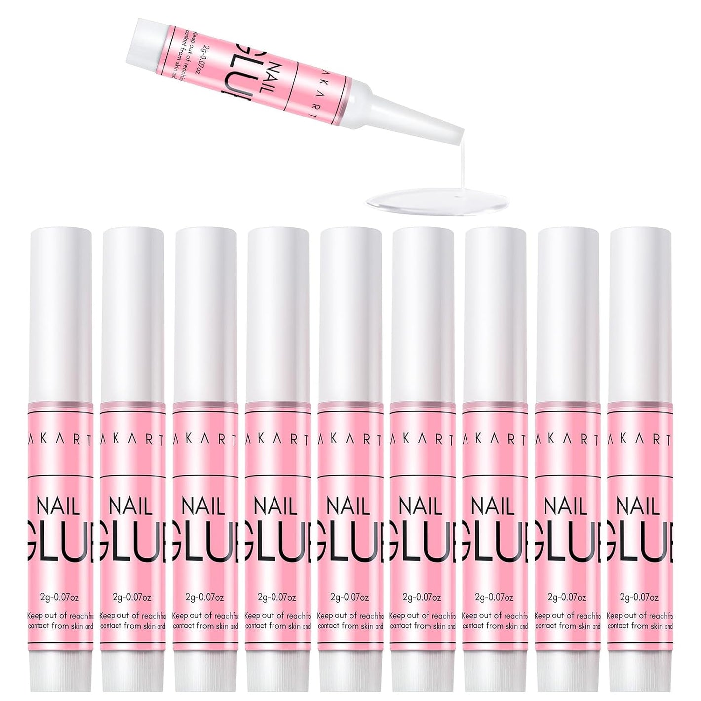 Makartt Super Strong Nail Glue for Press On Nails: Professional Acrylic Nails Nail Adhesive Bond Nail Tips Glue for Stick On Nails Long Lasting Nail Glue for Fake Nails Broken Nails Repair 10Pcs