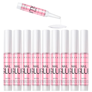Makartt Super Strong Nail Glue for Press On Nails: Professional Acrylic Nails Nail Adhesive Bond Nail Tips Glue for Stick On Nails Long Lasting Nail Glue for Fake Nails Broken Nails Repair 10Pcs