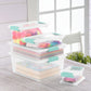Buy now Sterilite 4-Pack Clip Box, Stackable Clear Plastic Bins with Latching Lids, Deep - Writing, Arts or Crafts Supplies Storage Containers for Home, Office, Classroom and Workshop Organization at indiglob india
