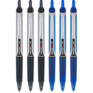 Pilot Precise V5 RT Retractable Rolling Ball Pens, Extra Fine Point, 3 Black & 3 Blue, (6 Pens)