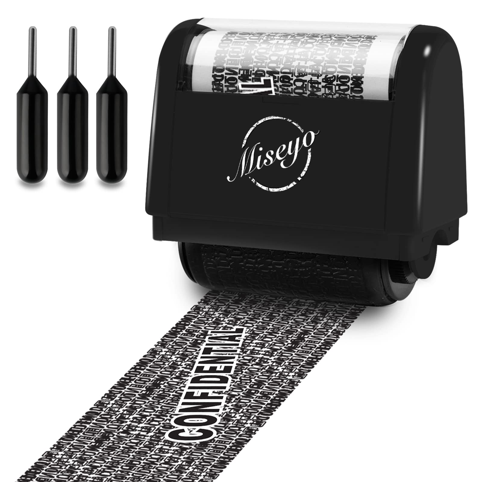 Buy now Miseyo Wide Identity Theft Protection Roller Stamp Set - Yellow (3 Refill Ink Included) at indiglob india