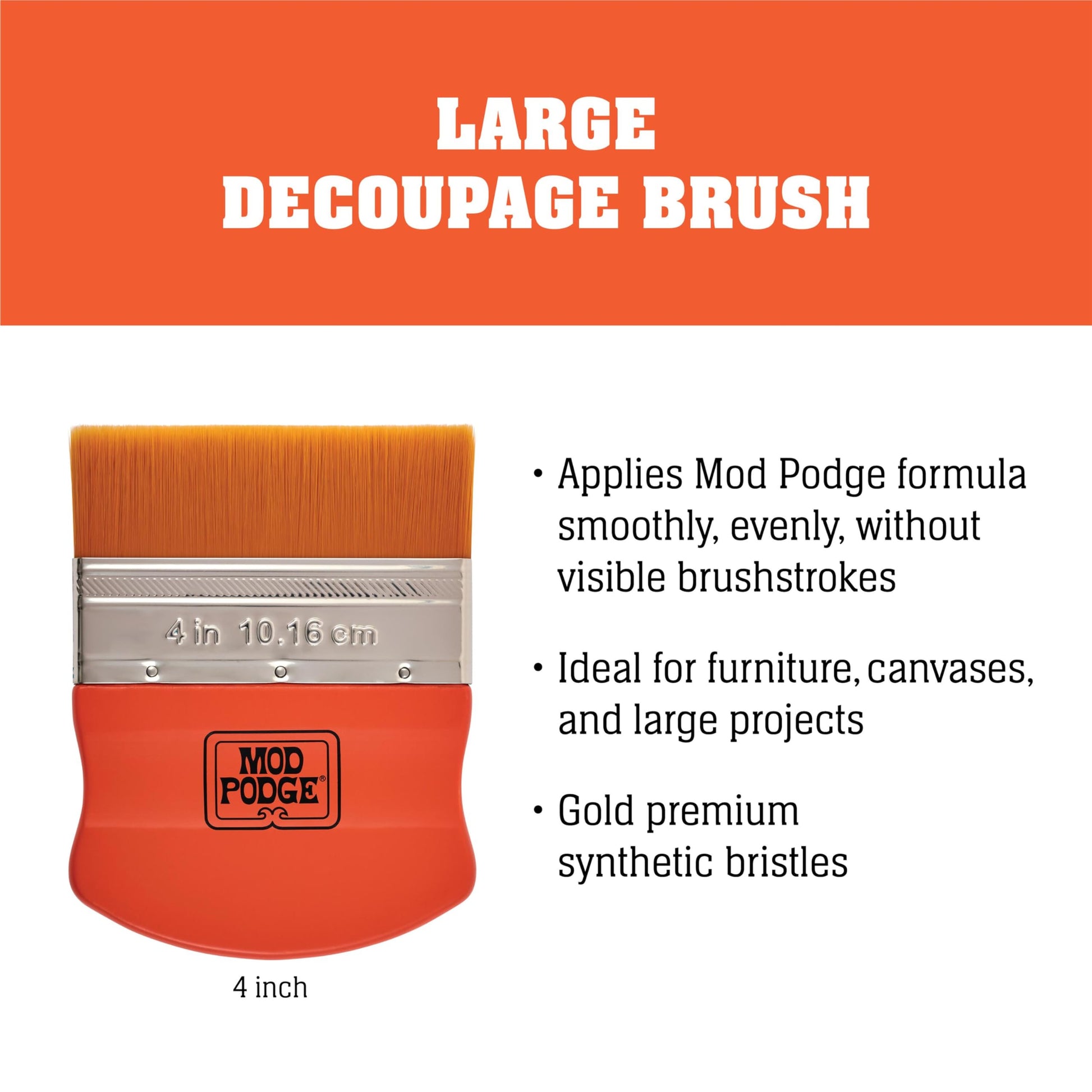 Buy now Mod Podge Brush Applicator 4-Inch, 12917 Gold Taklon, 1 Pack at indiglob india
