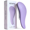 Crave Naturals Glide Thru Hair Brush - Detangler Brush for Curly, Straight, Wet or Dry Hair - Gentle Detangling Brushes for Adults, Kids, Toddlers - Hair Accessories for Women, 7.5x3" - Pink - Purple