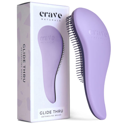 Buy now Crave Naturals Glide Thru Hair Brush - Detangler Brush for Curly, Straight, Wet or Dry Hair - Gentle Detangling Brushes for Adults, Kids, Toddlers - Hair Accessories for Women, 7.5x3" - Pink 1 Pack (Regular) Purple at indiglob india