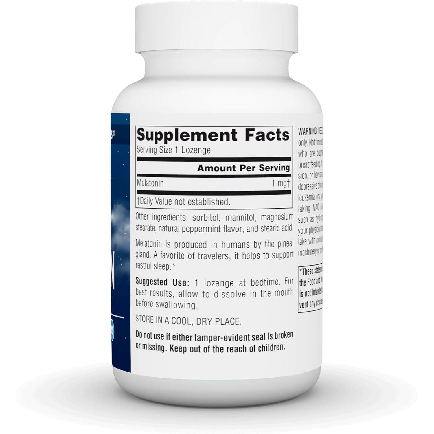 Source Naturals Melatonin Helps Promote Sleep* 1 mg - 300 Peppermint Flavored Lozenges - My Store