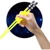 Lightsaber Chopsticks Light Up - LED Glowing Light Saber Star Wars Chop Sticks - Reusable Sushi Lightup Sabers Chopstick Set Of 1 Blue Pair - Yellow