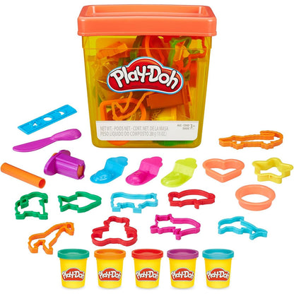 Play-Doh Fun Tub Set, 19 Accessories & Reusable Storage Container, Preschool Toys, Kids Arts & Crafts, Back to School Gifts, Ages 3+ (Amazon Exclusive)