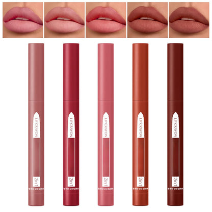 QiBest 7 Matte Liquid Lipstick with 1 Lip Plumber Gloss Makeup Set Long Lasting High Pigmented Velvety Waterproof Nude Lipgloss Kit Make Up Gift Sets for Women Girls