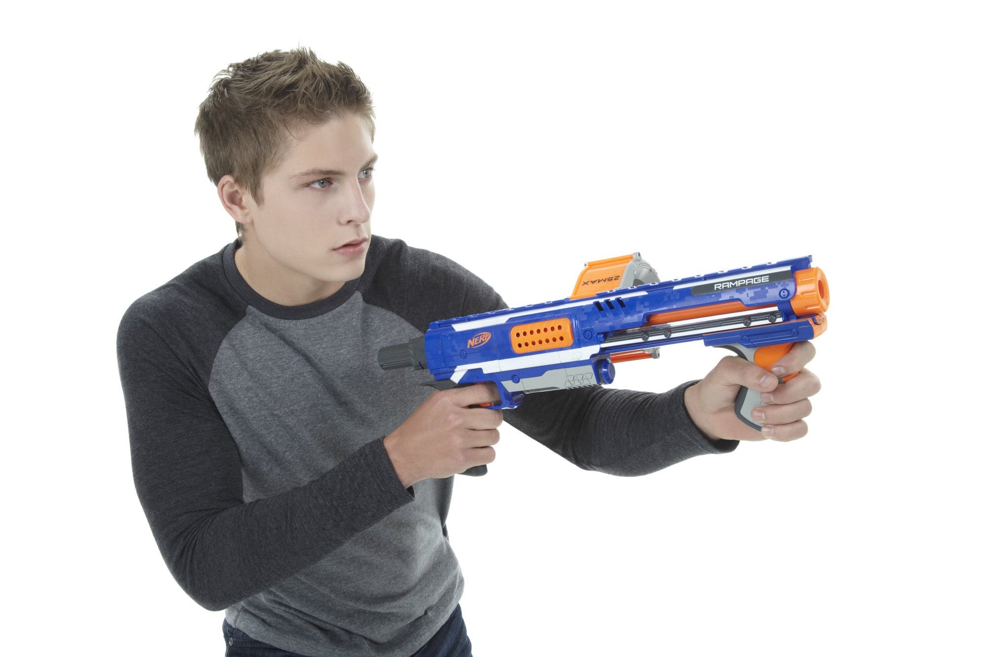 Buy now NERF Rampage N-Strike Elite Toy Blaster with 25 Dart Drum Slam Fire for Kids, Teens, & Adults (Amazon Exclusive) at indiglob india