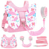 Accmor 3 in 1 Toddler Harness Leashes + Anti Lost Wrist Link, Kids Harness Children Leash for Girls, Child Anti Lost Leash Baby Cute Harness Belt Strap Hold Kids Close While Walking - Pink/Butterfly