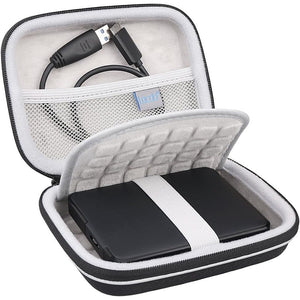 Lacdo Hard Drive Carrying Case for Western Digital WD My Passport/WD Elements/My Passport Ultra Portable External Hard Drive 1TB 2TB 3TB 4TB 5TB 6TB USB 3.0 2.5 inch HDD Travel Bag, Black