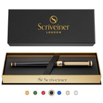 Buy now Scriveiner Black Lacquer Rollerball Pen - Stunning Luxury Pen, Real Gold Plating, Schmidt Ink Refill, Best Roller Ball Gift Set for Men & Women, Professional, Executive Office, Nice Pens at indiglob india