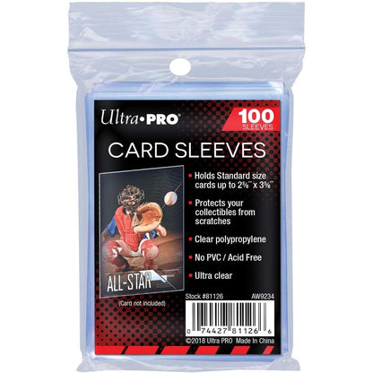 Ultra PRO - Penny Sleeves® Clear Soft Card Sleeves 100ct. 2.5" x 3.5", Protect and Store Valuable Sports Cards, Baseball Cards, Football Cards, Basketball Cards and Even Gaming Cards, MTG & DND