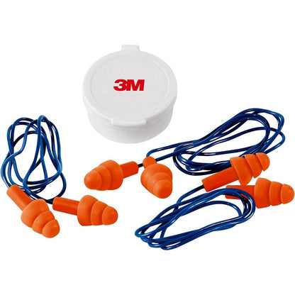 3M Corded Reusable Earplugs, 3 Pack, Noise Reduction Rating (NRR) 25 dB, Easy To Use & Insert, Pliable & Tri-Flange Design Enhances Comfort & Fit, Orange Ear Plugs (90716H3-DC) - My Store