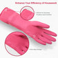 Mamison 2 Pairs Reusable Waterproof Household Dishwashing Cleaning Rubber Gloves, Non-Slip Kitchen Glove (Pink, Medium (Pack of 2))
