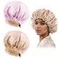 Satin Silk Bonnet for Curly Hair Bonnet Braid Bonnet for Sleeping Bonnets for Women Large Double-Layer Adjustable Black