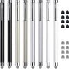 Stylus Pens for Touch Screens, ChaoQ 4 Pcs Mesh Fiber Stylus, with 4 Replaceable Mesh Tips and 4 Replaceable Rubber Tips (Silver, Black, White, Champagne) - Silver, Black, White, Champagne