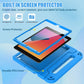 AVAWO Kids Case for iPad 9th/8th/7th Generation, iPad 10.2 2021/2020/2019 Case with Screen Protector, Shockproof Cover with Handle, Blue