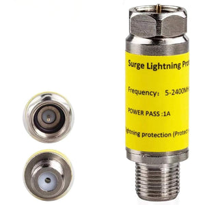 Coaxial Surge Protector for Cable TV,Surge Lightning Protector for Coaxial TV Antenna and Satellite in-Line 75 ohm 5-2400MHz