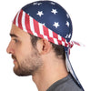 Cooling Helmet Liners - Do Rag Skull Caps for Men - Cooling Head Wraps, Hard Hat Liner - Motorcycle Pirate Bandana - Us Flag