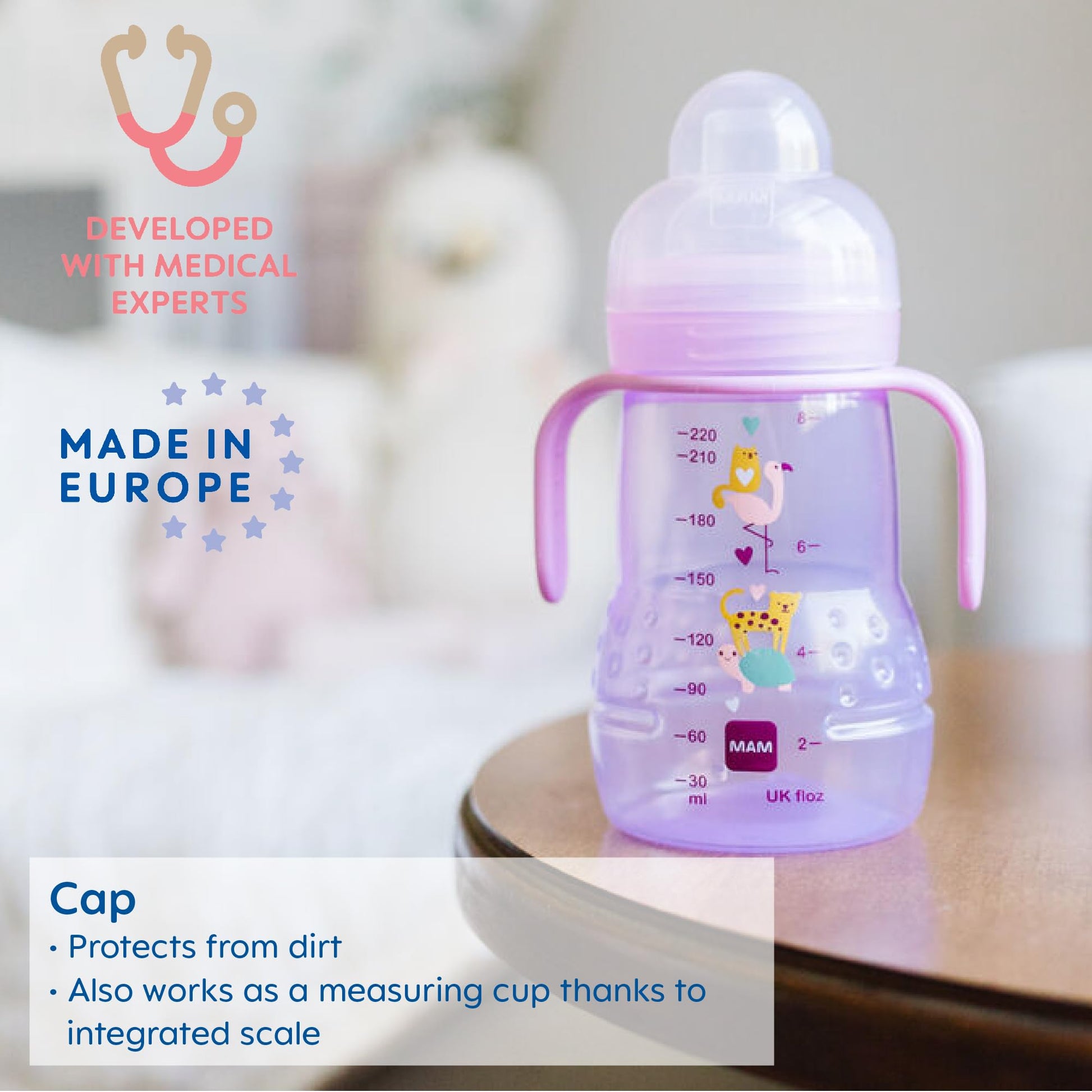 Buy now MAM Trainer Sippy Cup for Toddlers 1-3, 8 oz. Transition Drinking Cup with Extra-Soft Spout, Spill-Free Nipple, and Non-Slip Handles, for Boys 4+ Months, 1 Count at indiglob india