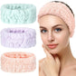 Chuangdi 3 Pieces Spa Headband for Women Facial Makeup Headband Soft Terry Cloth Hairband for Washing Face Mask Spa Shower Gifts(Dark Pink, Dark Blue, Milky-White)