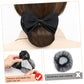 Beaupretty 2 Pieces Hair Snood Net Barrette Mesh Clip Elastic Butterfly Bun Bow Headdress for Lady Women Dance Office (Black)