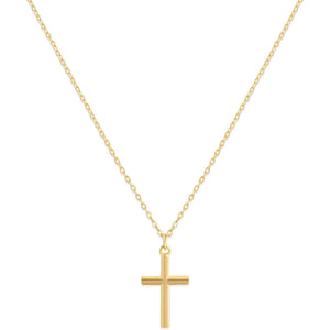 Valloey Rover Cross Pendant Chain Necklace,14K Gold Plated Dainty Cute Lucky Cross Tiny Pendant Necklaces for Women Men Jewelry Gifts