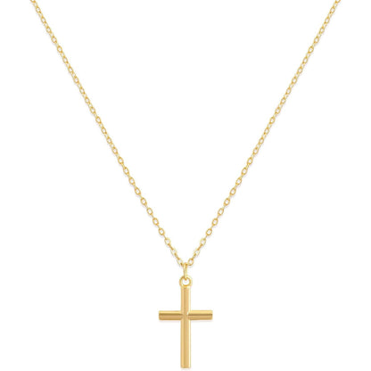 Valloey Rover Cross Pendant Chain Necklace,14K Gold Plated Dainty Cute Lucky Cross Tiny Pendant Necklaces for Women Men Jewelry Gifts