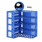 Buy now Sturdy Magazine File Book PP Holder Desk Organizer for Office Organization and Storage with Compartments Storage Organizer 4C Blue-Strip at indiglob india