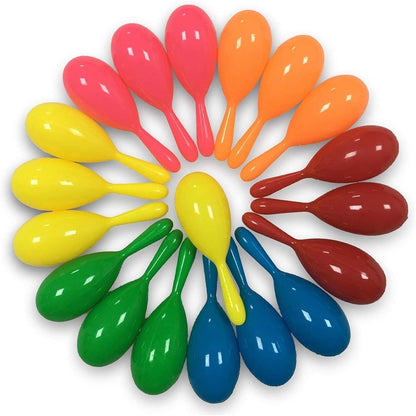 24pcs Mini Maracas for Kids Mexican Fiesta Party Favors Plastic Maraca Shakers Noisemaker for Cinco de Mayo Day of the Dead Fiesta Mexican Themed Birthday Christmas Party Supplies Kids Boys Girls