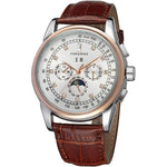 Buy now FORSINING Men's Automatic Self Winding Moon Phase Watch with Brown Leather Strap Analogue Display FSG319M3T4 at indiglob india