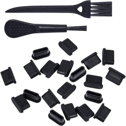 20 Pcs USB C Dust Plugs Cover for iPhone 17 Pro/Pro Max/Air/ 16/15 Series, Samsung Galaxy S25 S24 S23, Type C Charging Port Plug Cover with 2 Cleaning Brush