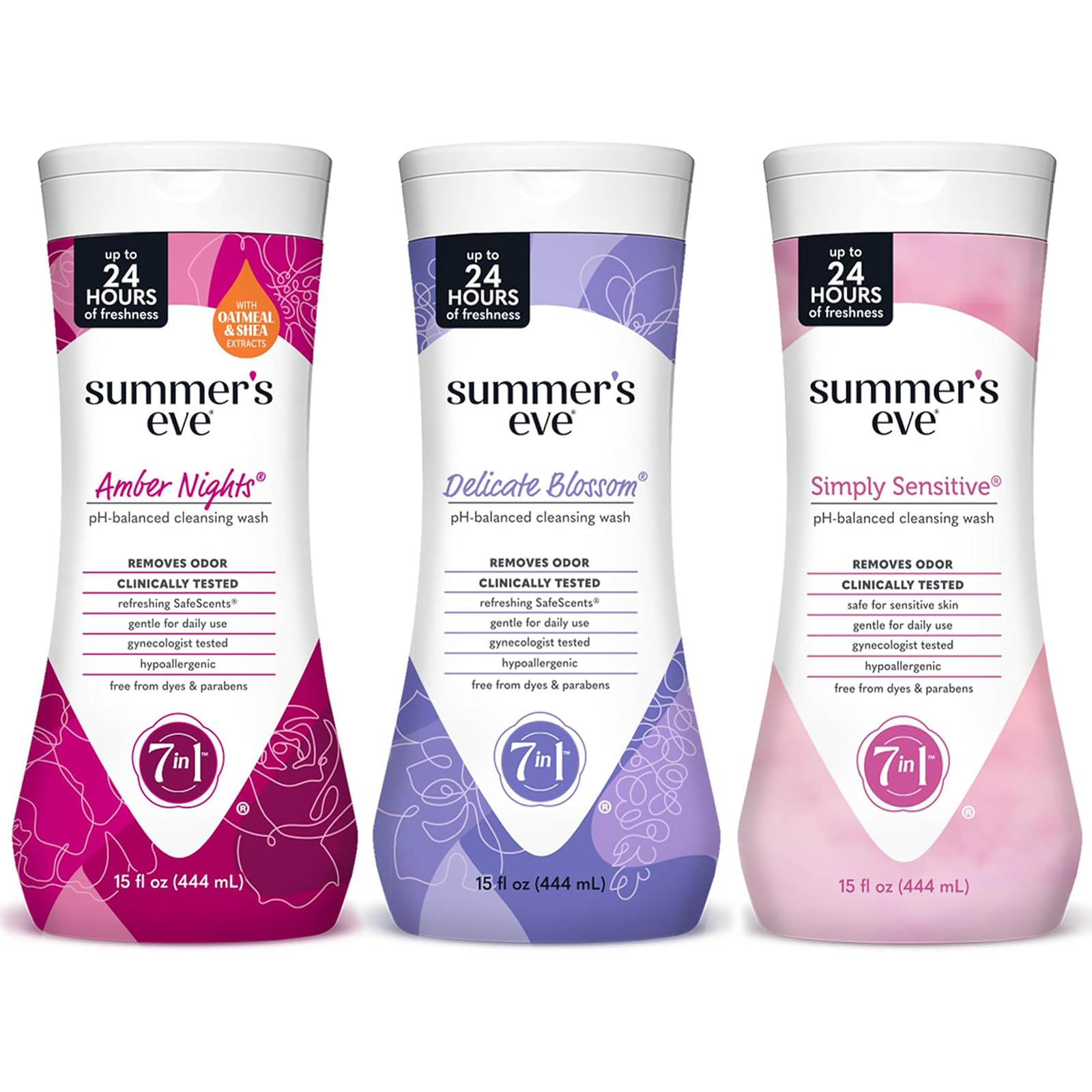 Buy now Summer's Eve Delicate Blossom All-Over Daily Feminine Wash, pH-Balanced Body Wash for Women, Removes Vaginal Odor and Refreshes, 15 Fl Oz Variety Pack 15 Fl Oz (Pack of 3) at indiglob india