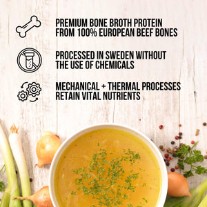 Naked Bone Broth - Beef Bone Broth Protein Powder - 20G Protein, Only 1 Ingredient - Gut Health and Joint Supplement - Unflavored - No GMO, Gluten, Or Soy - 1 Pound