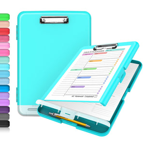 Buy now Sooez Clipboard with Storage, Clip Board 8.5 x 11 with Pen Holder, Plastic Organization Case Box for Letter Legal A4 Size Paper, Low Profile Clip, Nurses Teachers Must Haves, School & Office Supplies at indiglob india