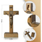 KUXBET Wood Standing Cross 5inch Small Crucifix - Jesus Christ Wall Cross Crucifix for Table or Wall Decor Home Decoration