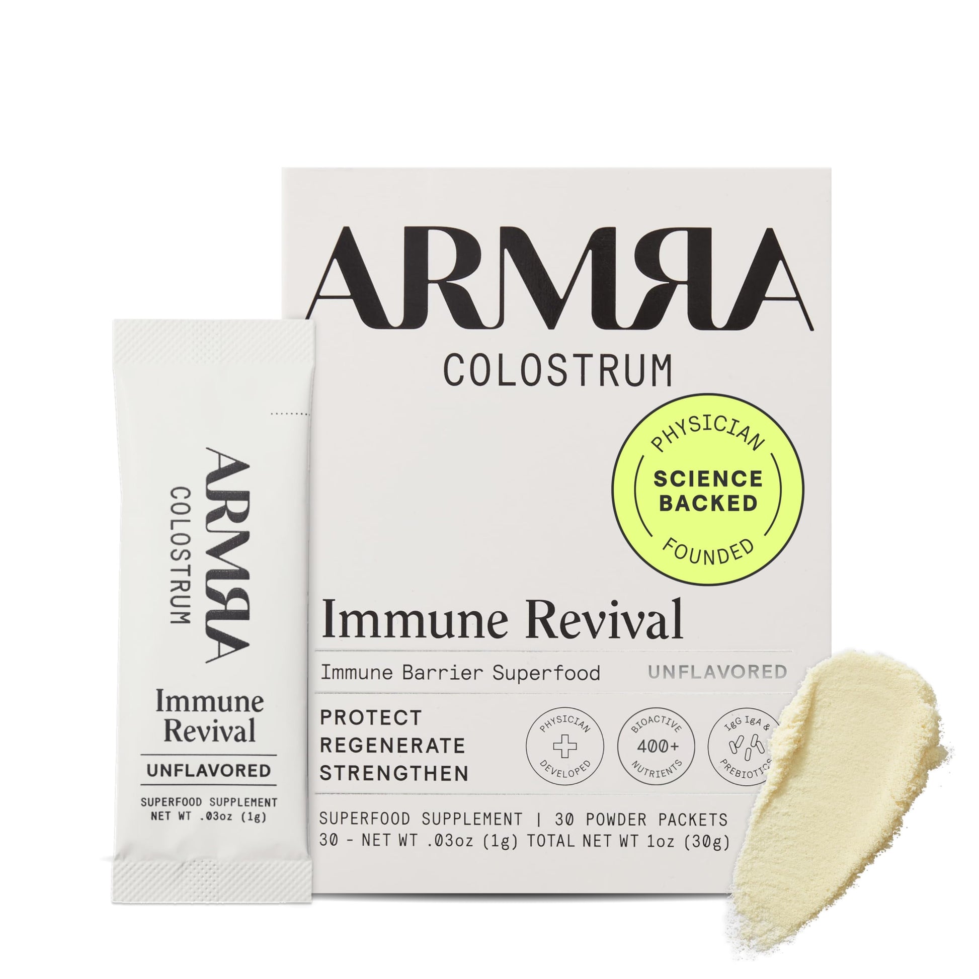 Buy now ARMRA Colostrum Powder | Unflavored | Gut Health & Bloating | Skin & Hair | Immunity | Keto, Gluten & Fat-Free | 30 Servings Unflavored 30 Servings (Pack of 1) at indiglob india