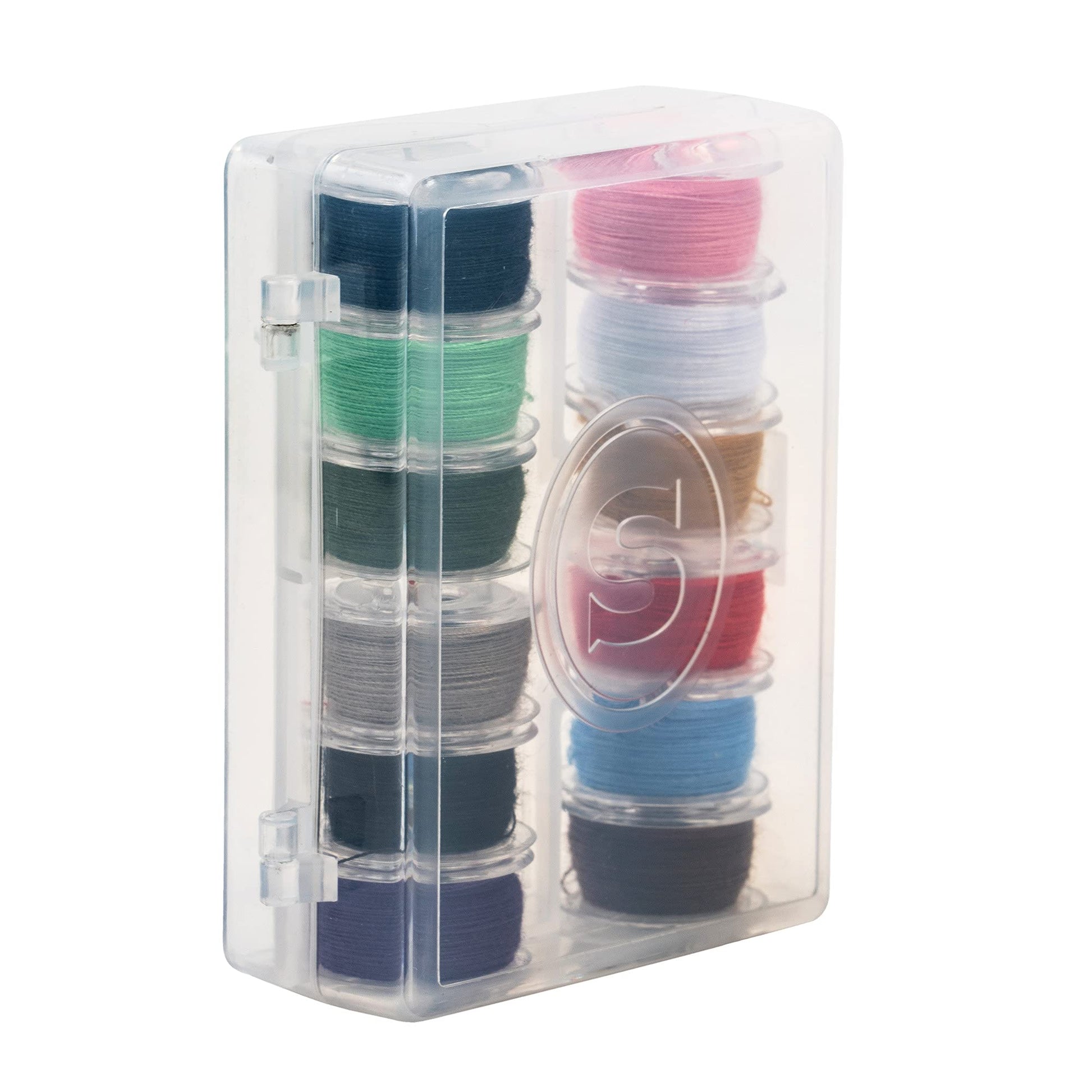 Buy now SINGER 21495 Class 15 Threaded Bobbins, Transparent, Assorted Colors, 12-Count at indiglob india