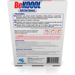 BEKOOOL Soft Gel Sheets for Kids for Cooling Relief from Fever discomfort | 4 Count