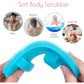 1 Pack Pure Silicone Food-grade Body Brush Shower Cleansing Scrubber Gentle Exfoliating Glove Soft Bristles (Blue) - My Store