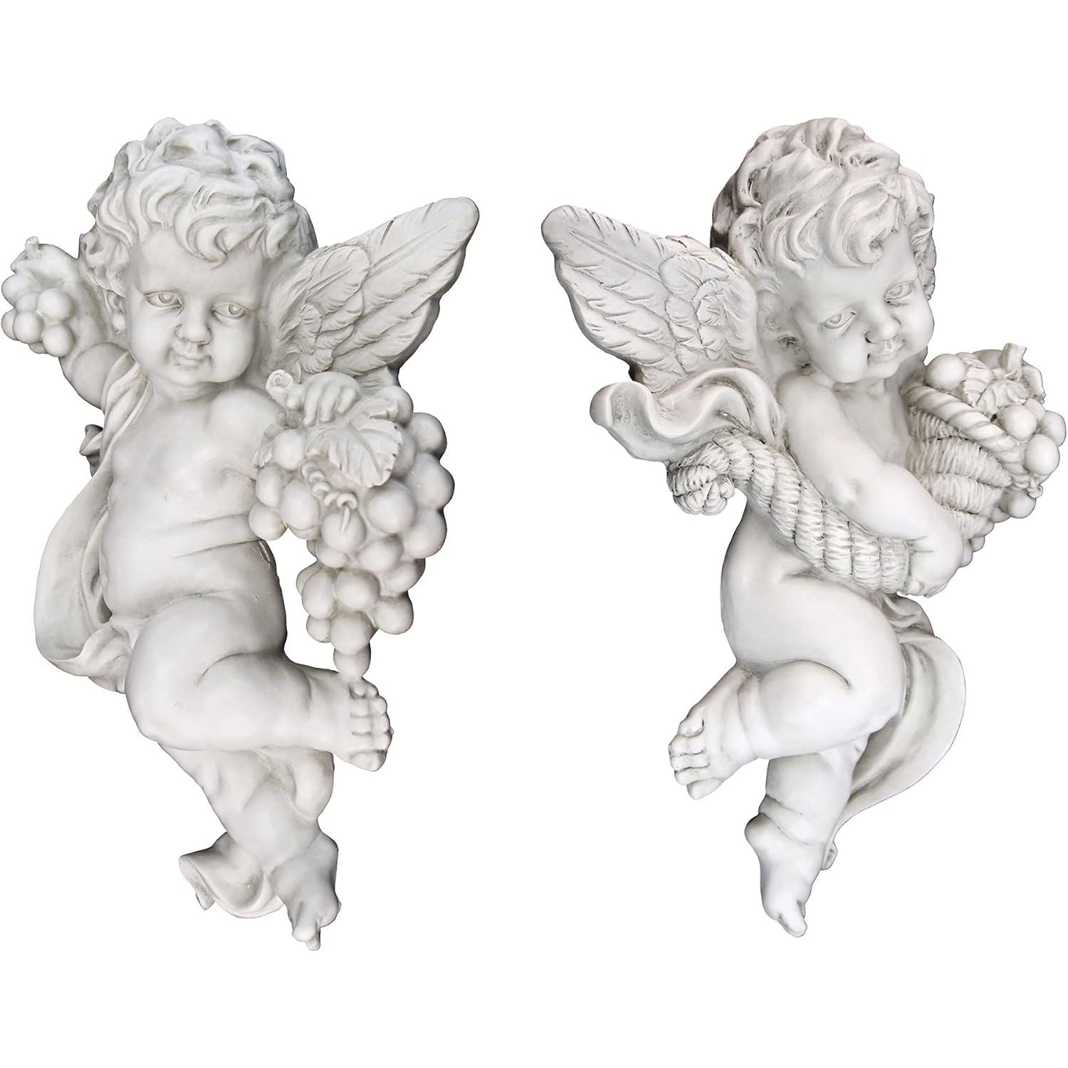 Buy now Design Toscano Cherub Harvest Wall Sculptures, Set of 2, Full Color, 10.50" x 4.50" at indiglob india