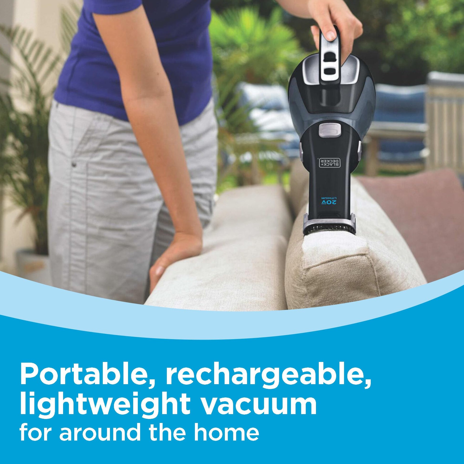 Buy now BLACK+DECKER dustbuster 20V Hand Vacuum Cordless Rechargeable, Car Vacuum Portable, Powerful Suction AdvancedClean Hand Vac with Extendible Crevice Tool, Flip-Up Brush and Charging Base (BDH2000L) at indiglob india
