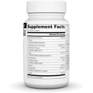 Source Naturals Essential Enzymes 500mg Bio-Aligned Multiple Enzyme Supplement Herbal Defense for Digestion, Gas, Constipation & Bloating Relief - Supports A Strong Immune System - 60 Capsules