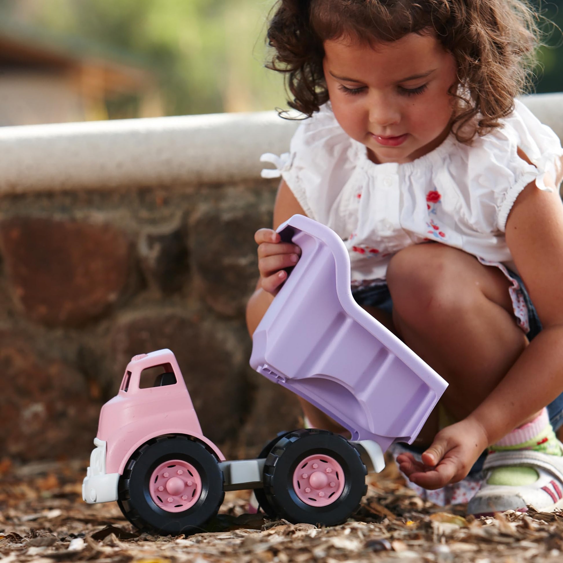 Buy now Green Toys Dump Truck in Pink Color - BPA Free, Phthalates Free Play Toys for Improving Gross Motor, Fine Motor Skills. Play Vehicles at indiglob india