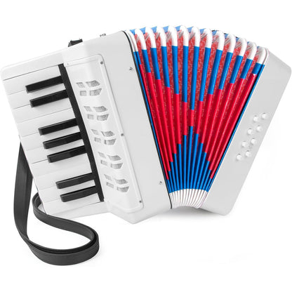 Accordion, 17 Keys Piano Accordion 8 Bass with Straps for Beginners Kids Student Educational Musical Instrument (Blue)