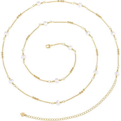 Adjustable 18k Gold Plated Waist Chain, Beach Bikini Body Chain, Handmade Boho Belly Chain