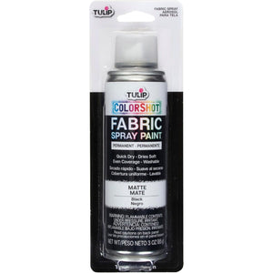 Tulip ColorShot Instant Fabric Spray Paint, Permanent Color Spray-On Fabric Paint, 3oz. Black
